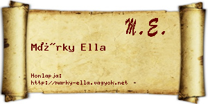 Márky Ella névjegykártya